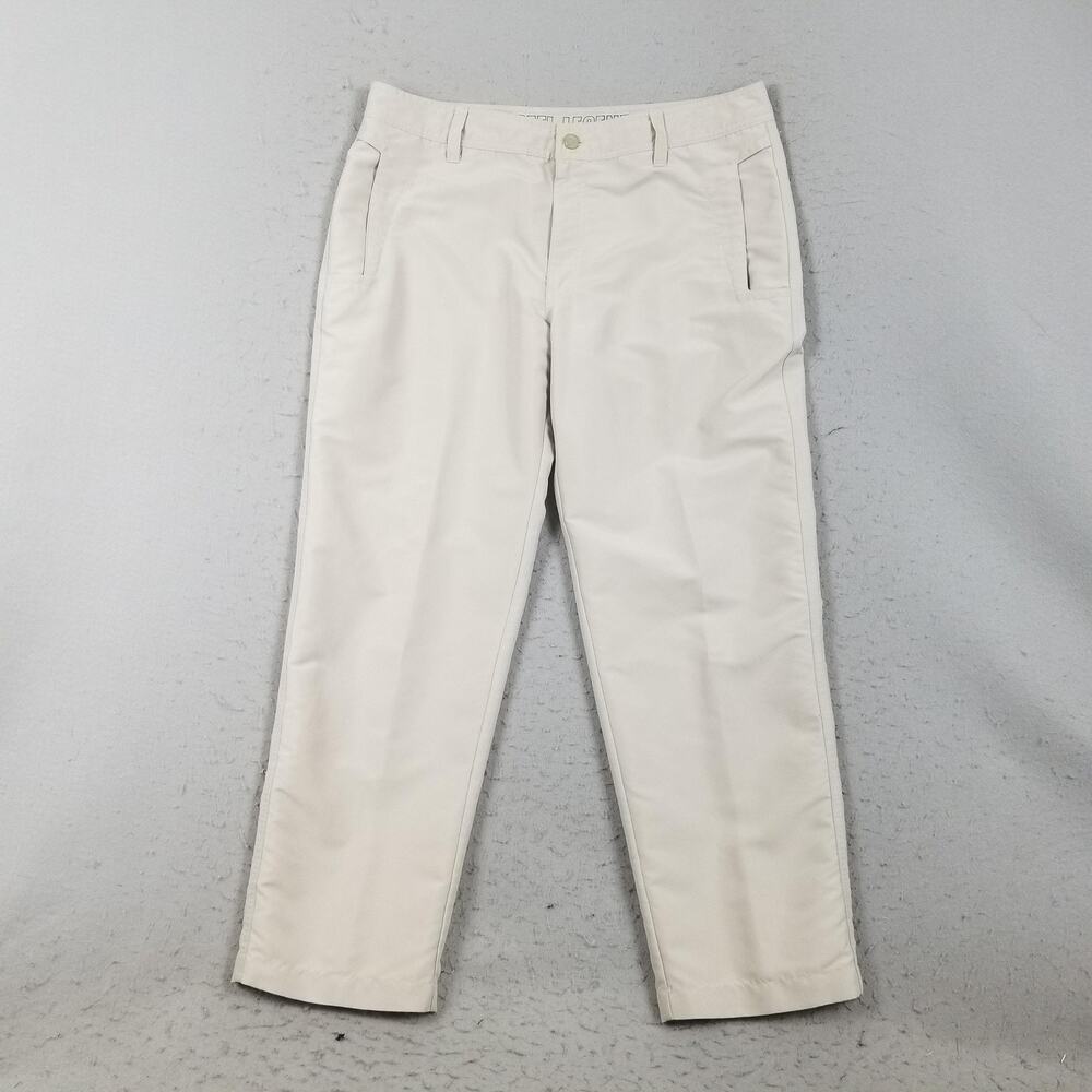 Reel Legends Pants Mens 36x30 Beige Polyester‎ Chino Flat Front Casual Pockets